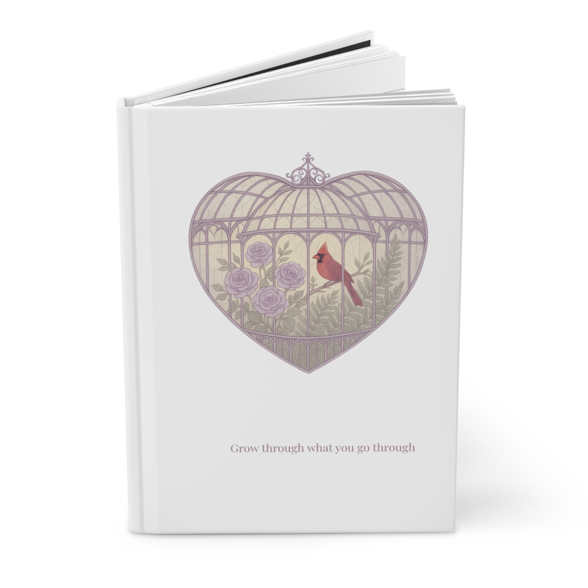 Hardcover Journal Matte - Grief Garden Studio - Grow Through What You Go Through - Heartfelt and Genuine Design with Poem - Grief Journal
