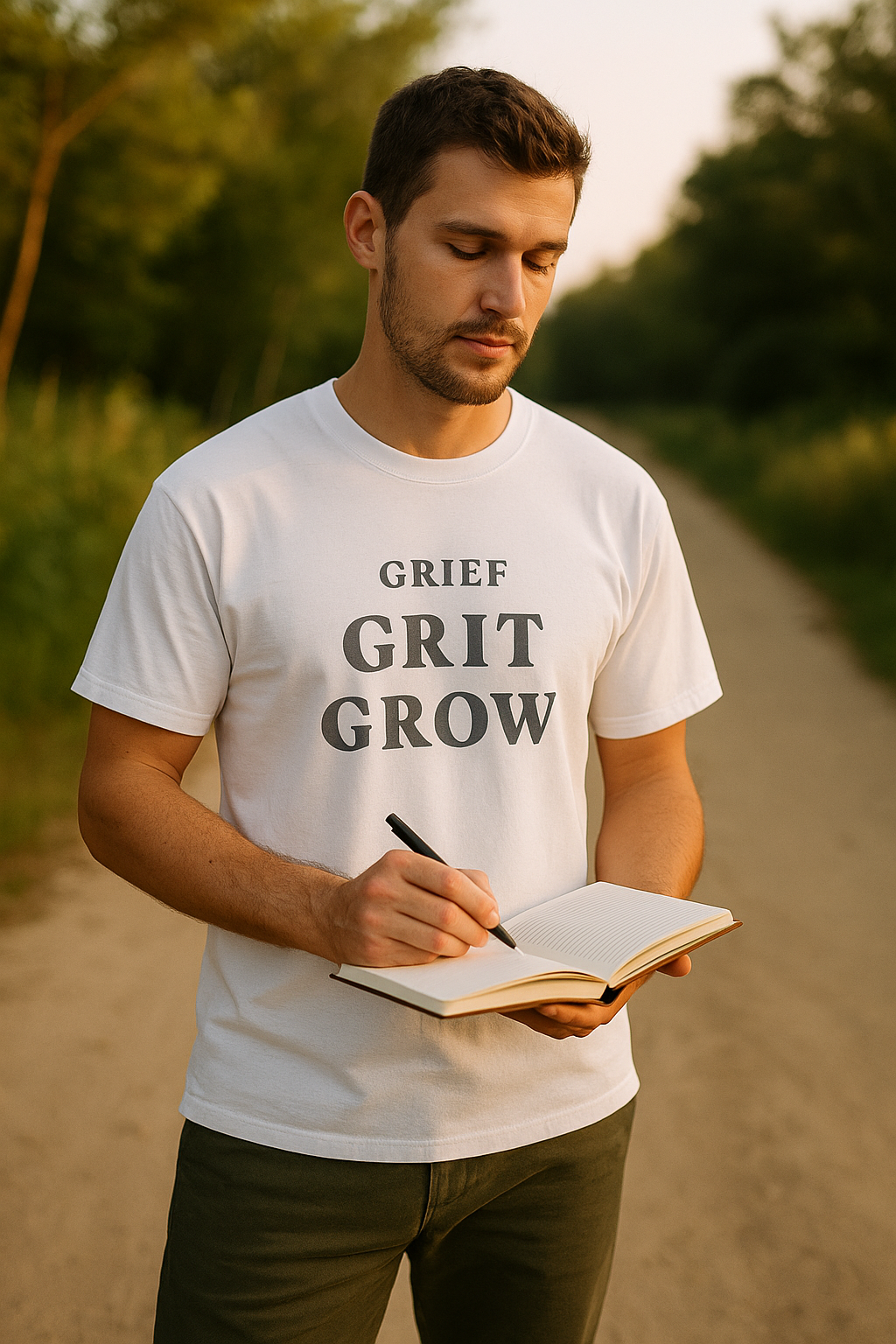 Grief. Grit. Grow. Unisex T-Shirt – Comfort-Fit Healing Shirt for Growth & Strength
