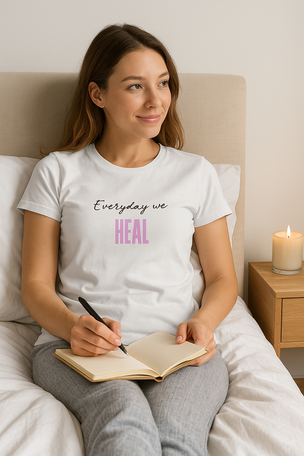 Everyday We Heal Women’s T-Shirt – Minimalist Healing Tee for Self-Care and Growth