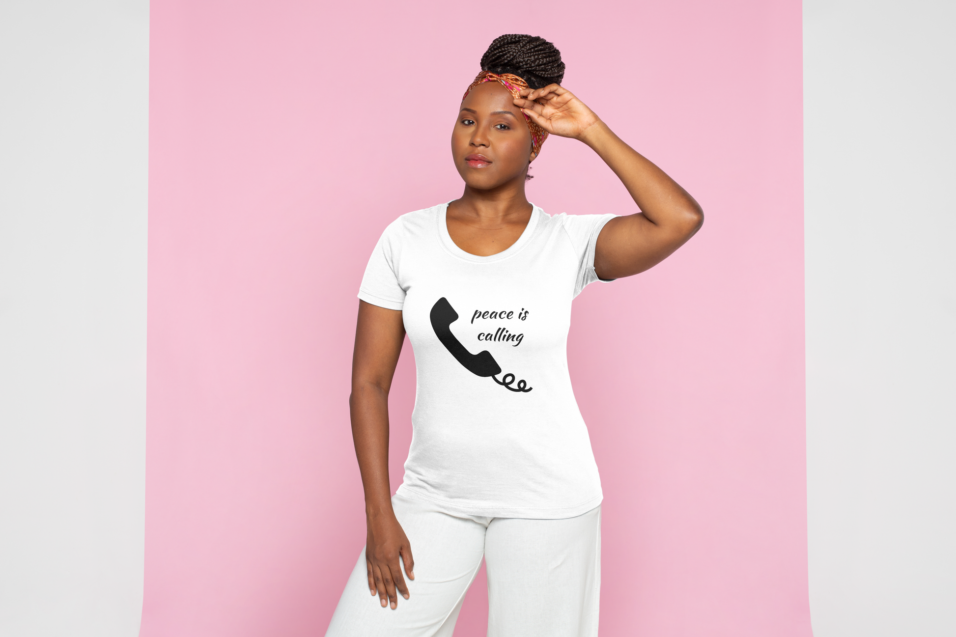 Peace Is Calling Women’s T-Shirt – Slim Fit Positive Message Tee for Everyday Calm