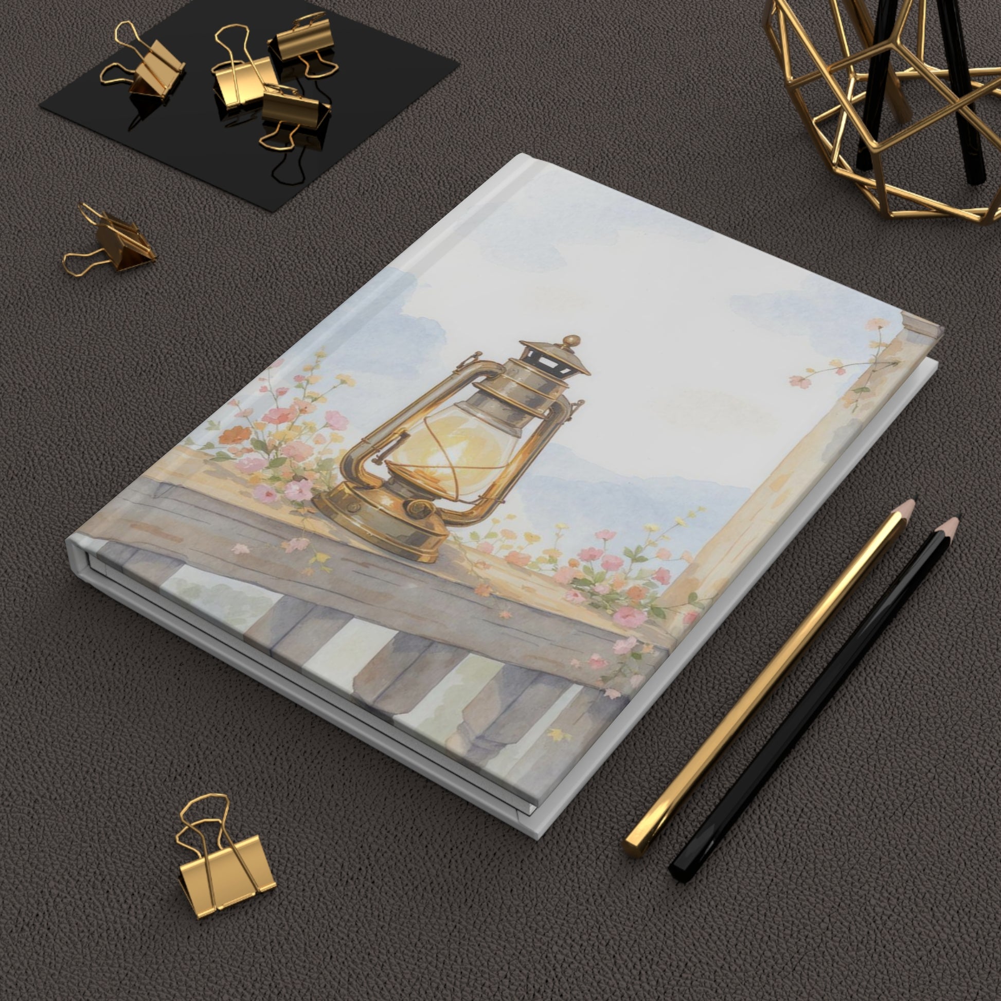 Hardcover Journal with Inspirational Designs | Gift for Writers, Motivational Journaling, Flower and Lantern Art, Self-Care Notebook, [...]