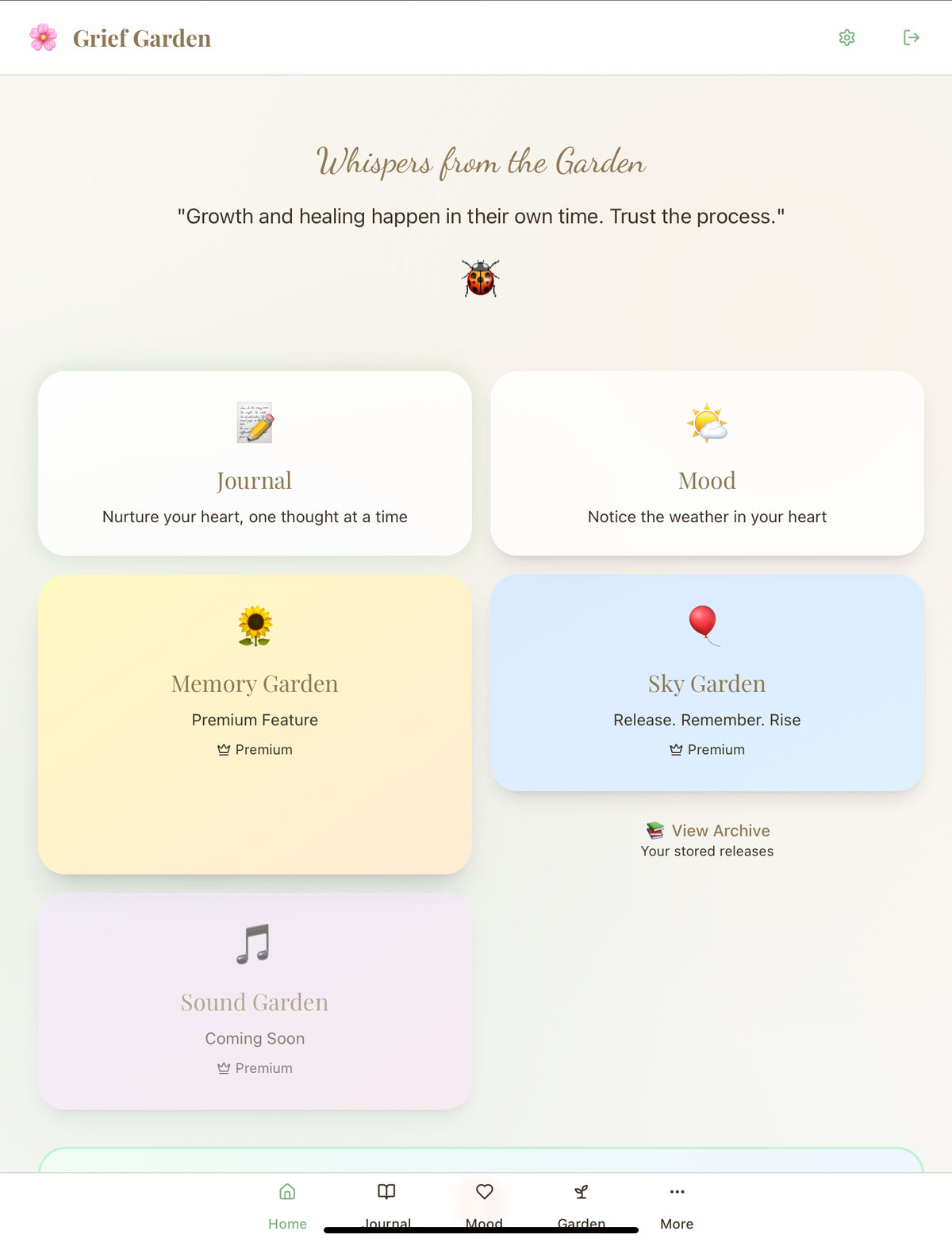 Grief Garden Studio App - 7 day trial