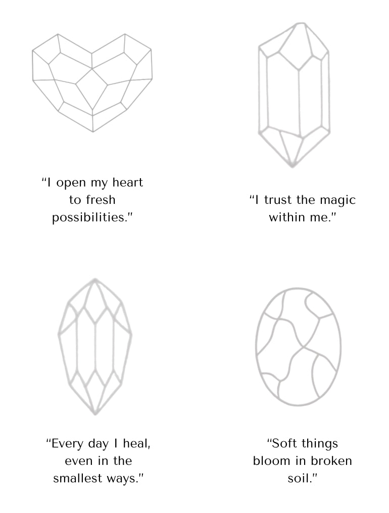 Printable gemstone affirmation card designed for watercolor paper

