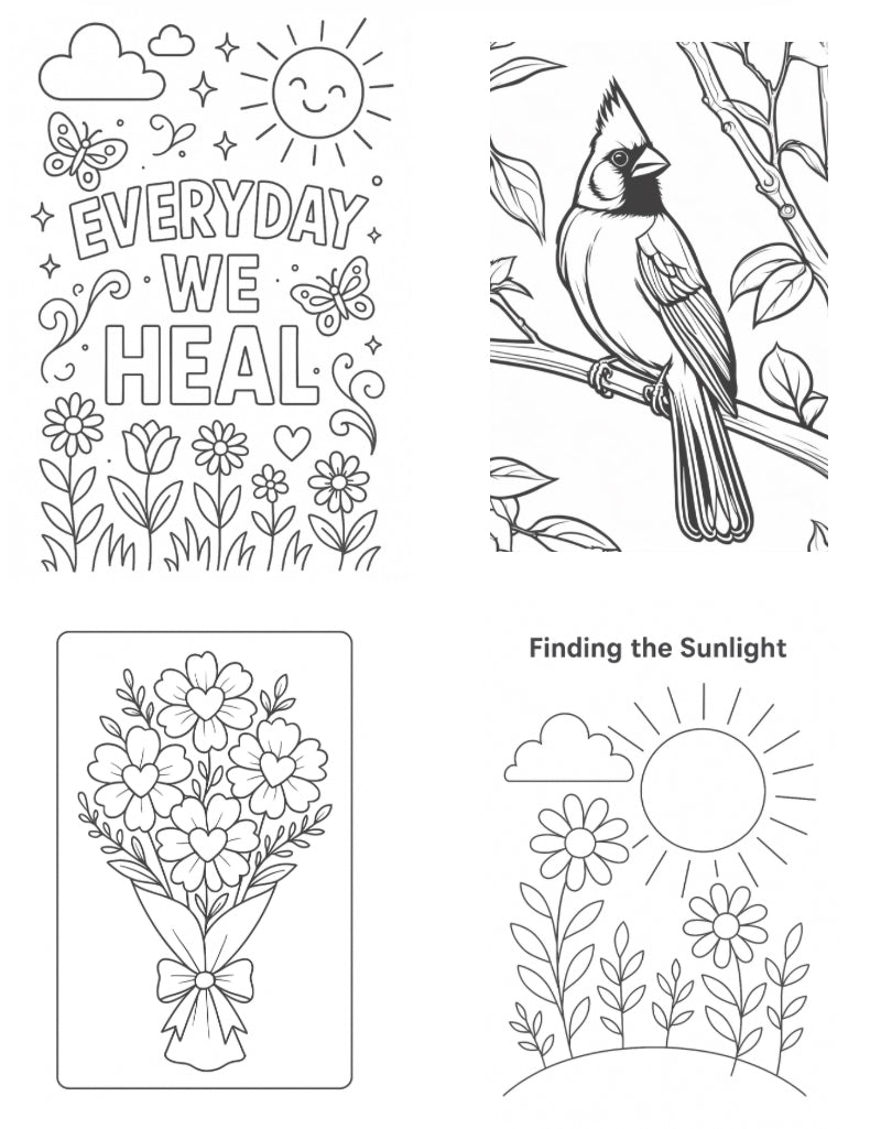 Printable grief affirmation cards with garden watercolor art
