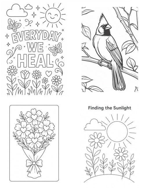 Printable grief affirmation cards with garden watercolor art
